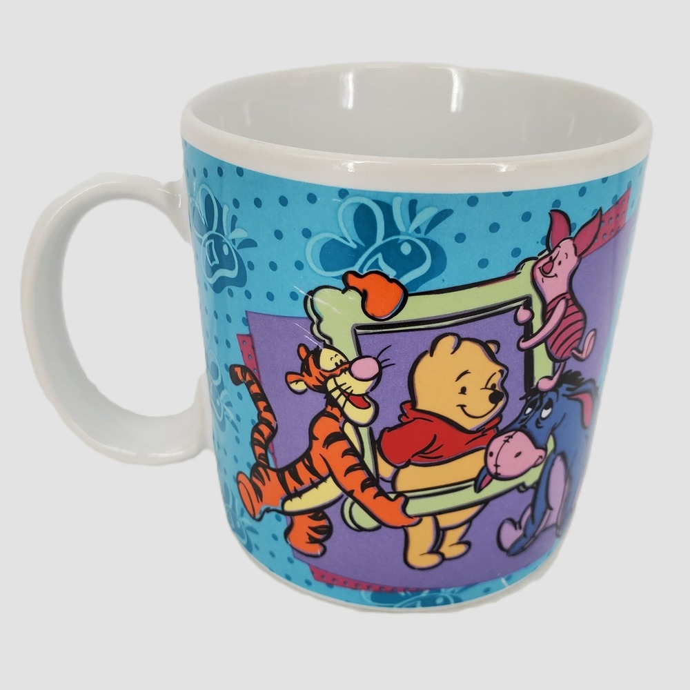 Disney‎ Vintage 1997 Winnie the Pooh and Friends Coffee Mug Sakura NY Blue 12oz